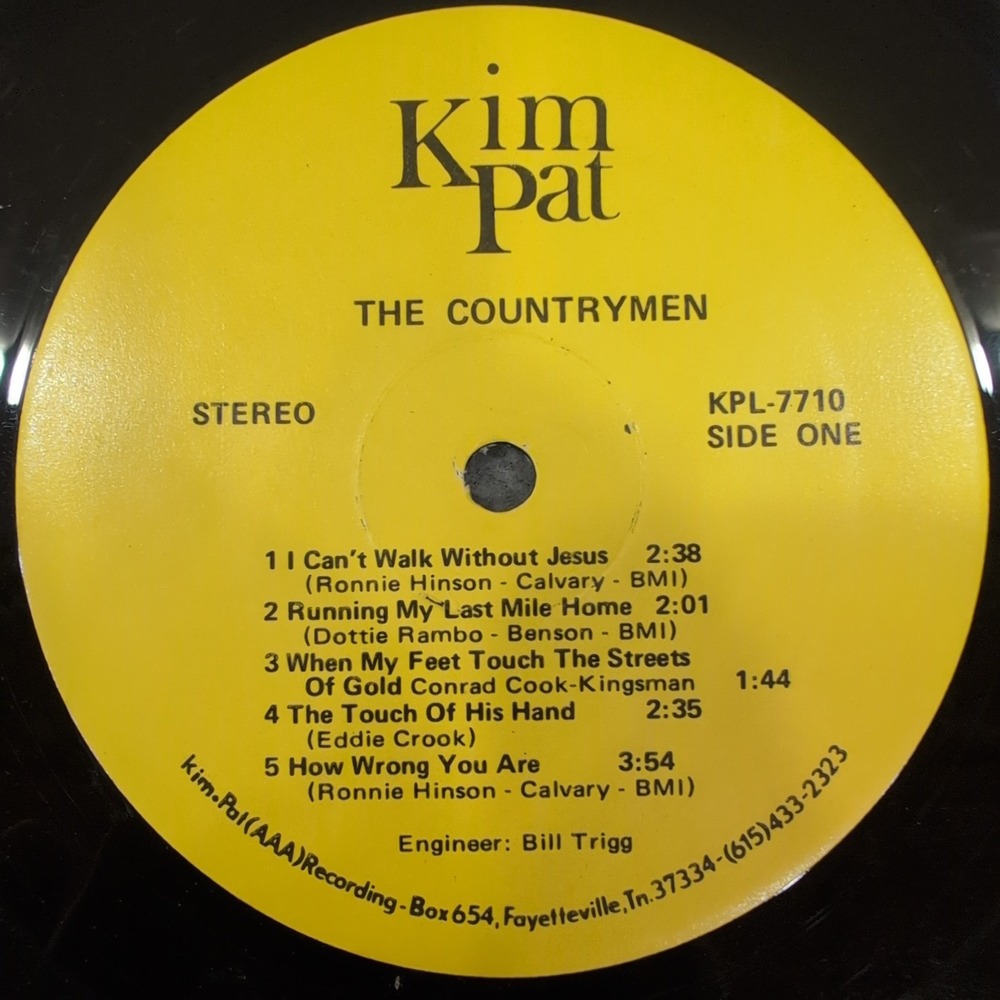 The Countrymen Self Titled Vinyl LP Kim-Pat KPL-7710 Southern‎ Gospel Tennessee - Picture 3 of 6